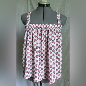 Pink & blue floral flowy tank.